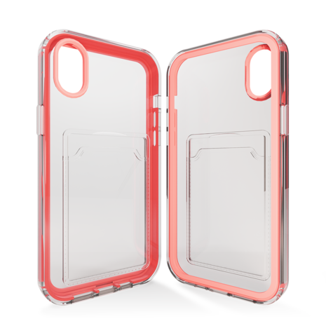 ShieldCase® ShieldCase iPhone X/Xs pasjeshouder hoesje bumper (pink) ShieldCase® ShieldCase iPhone X/Xs pasjeshouder hoesje bumper (pink)