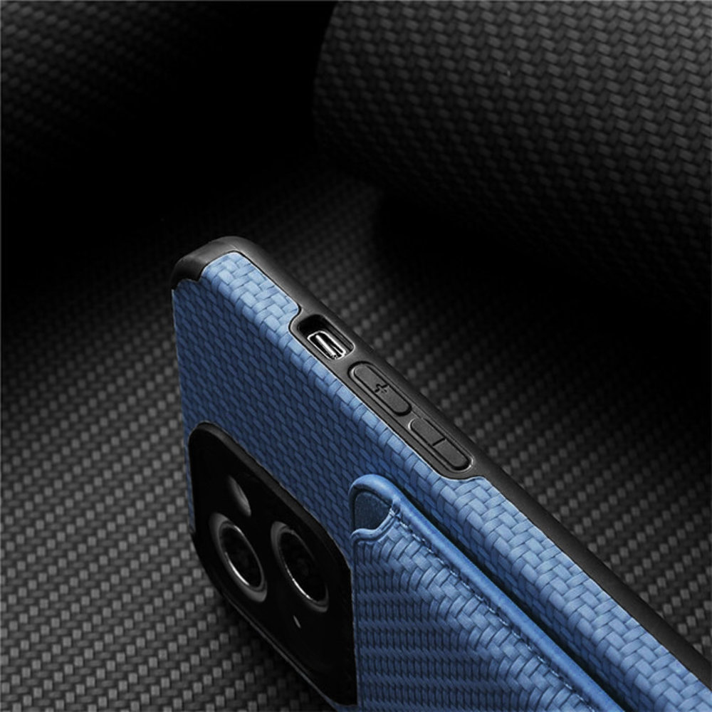 Coverzs Coverzs iPhone 13 Magsafe gevlochten hoesje met pasjeshouder (blauw) Coverzs Coverzs iPhone 13 Magsafe gevlochten hoesje met pasjeshouder (blauw)