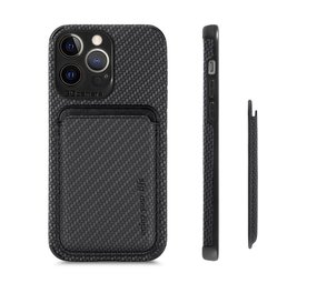 Coverzs iPhone 12 Pro Magsafe gevlochten hoesje met pasjeshouder (zwart) Coverzs iPhone 12 Pro Magsafe gevlochten hoesje met pasjeshouder (zwart)