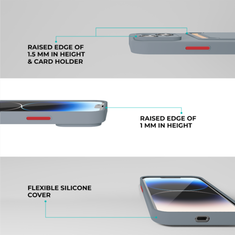 ShieldCase® ShieldCase iPhone 13 backcover hoesje met pashouder (lavendel grijs) ShieldCase® ShieldCase iPhone 13 backcover hoesje met pashouder (lavendel grijs)