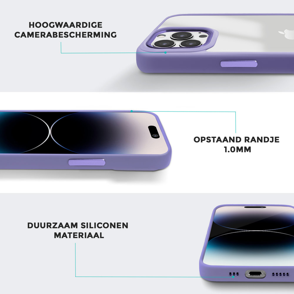 Coverzs Coverzs iPhone 14 Pro solid bumper hoesje mat (paars) Coverzs Coverzs iPhone 14 Pro solid bumper hoesje mat (paars)