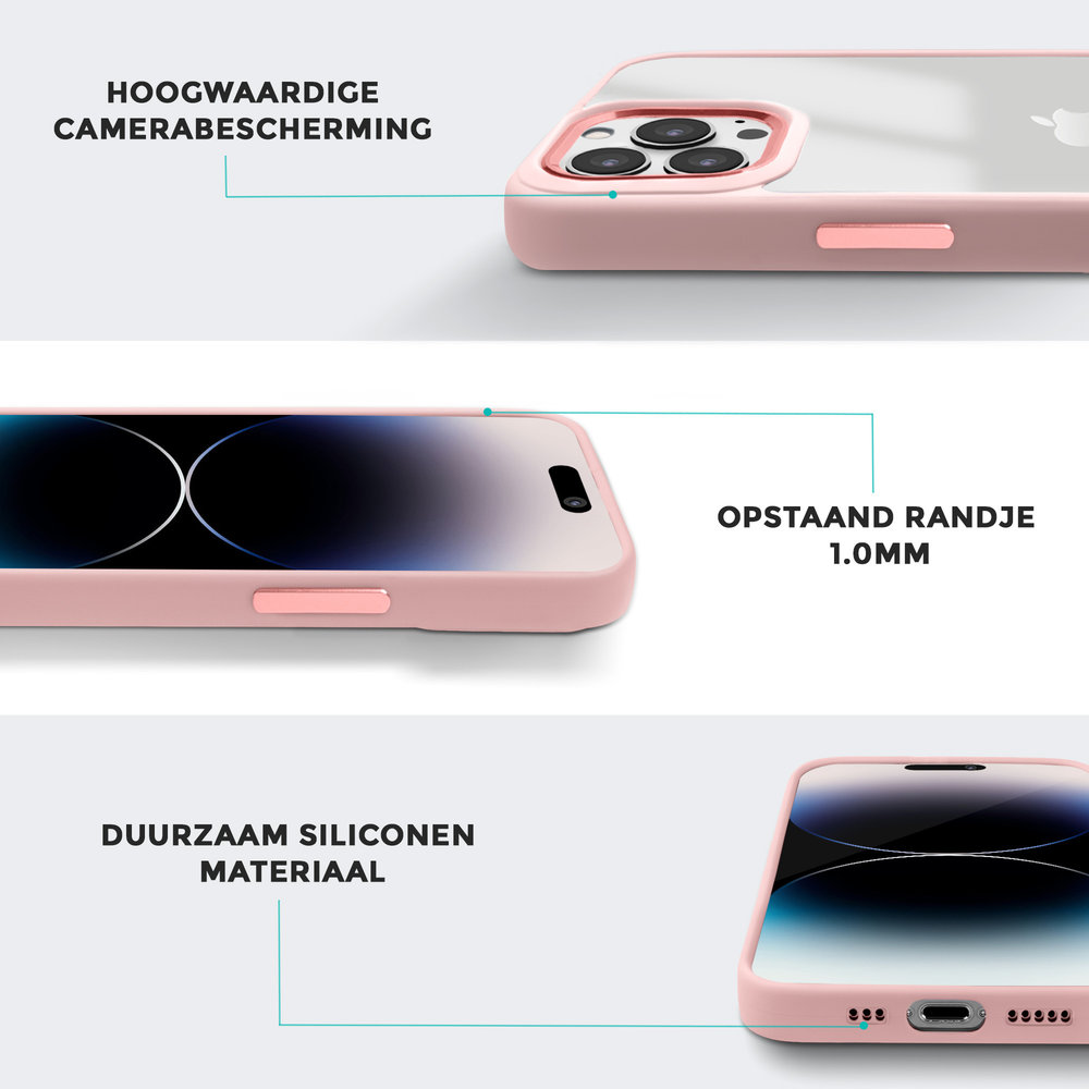 Coverzs Coverzs iPhone 13 Pro solid bumper hoesje mat (roze) Coverzs Coverzs iPhone 13 Pro solid bumper hoesje mat (roze)