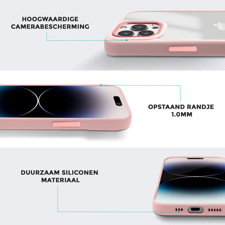 Coverzs Coverzs iPhone 13 Pro solid bumper hoesje mat (roze) Coverzs Coverzs iPhone 13 Pro solid bumper hoesje mat (roze)