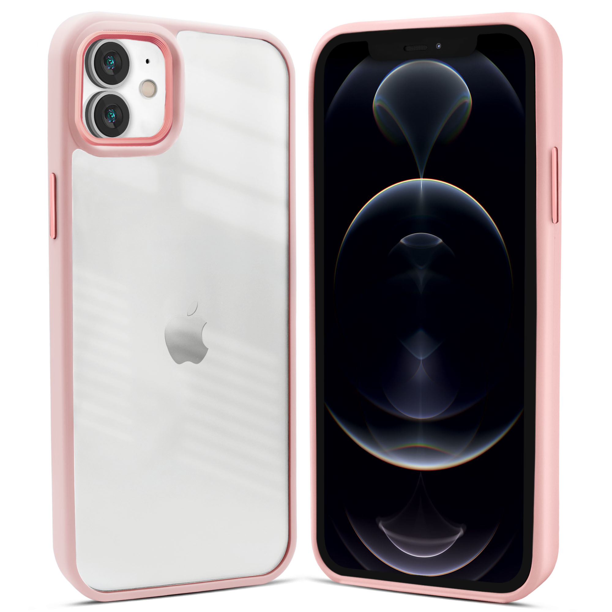 halsband neef Staren iPhone 12 solid bumper hoesje mat (roze) - Phone-Factory