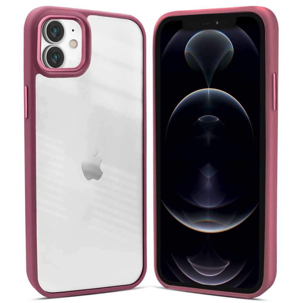 Coverzs Coverzs iPhone 12 solid bumper hoesje mat (bordeaux) Coverzs Coverzs iPhone 12 solid bumper hoesje mat (bordeaux)