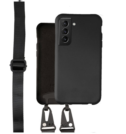 Coverzs Coverzs Silicone case met dik koord Samsung Galaxy S21 Plus (zwart)