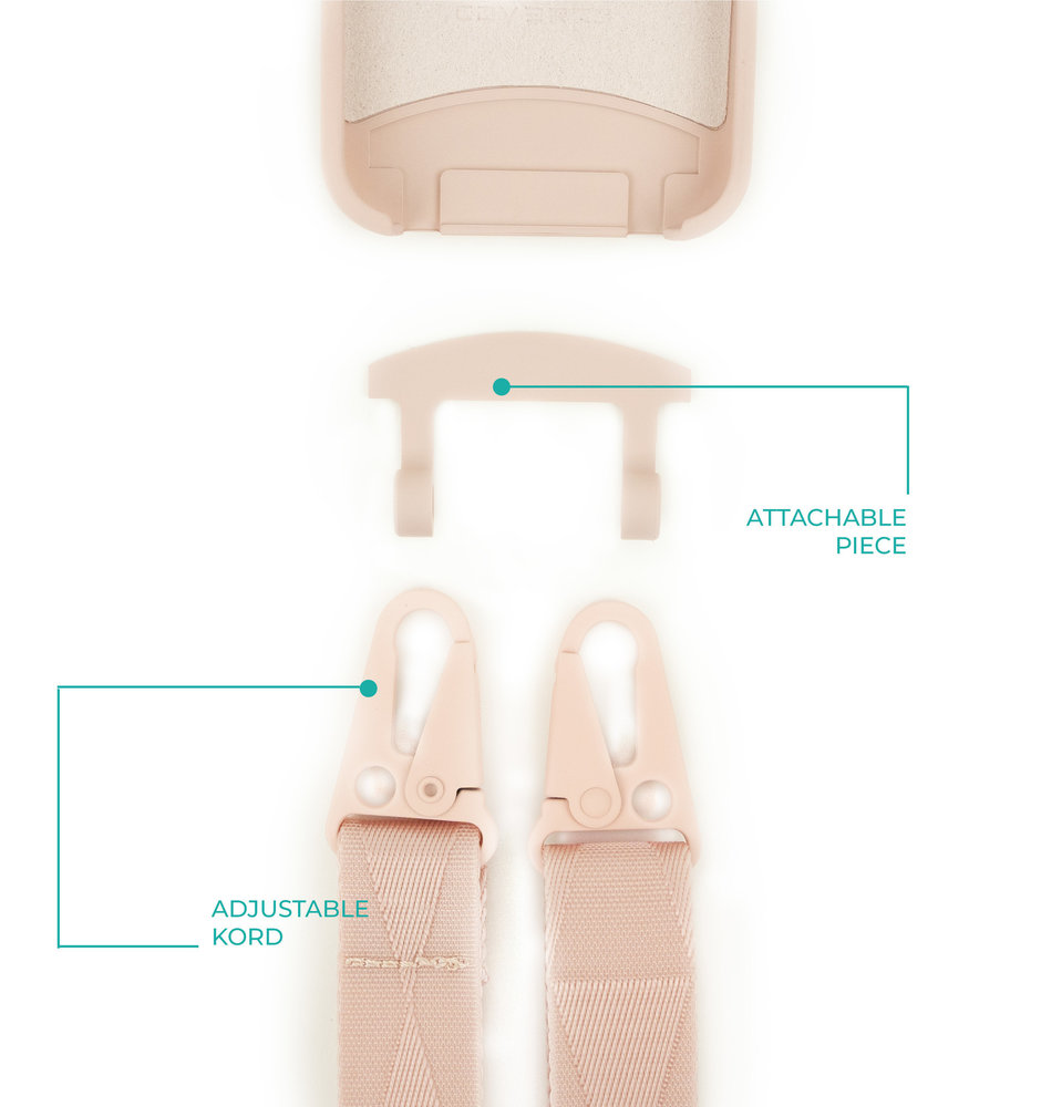 Coverzs Coverzs Silicone case met dik koord Samsung Galaxy S21 Ultra (roze)