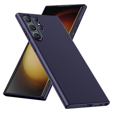 Ceezs Ceezs Silicone hoesje Samsung Galaxy S23 Ultra (donkerblauw)