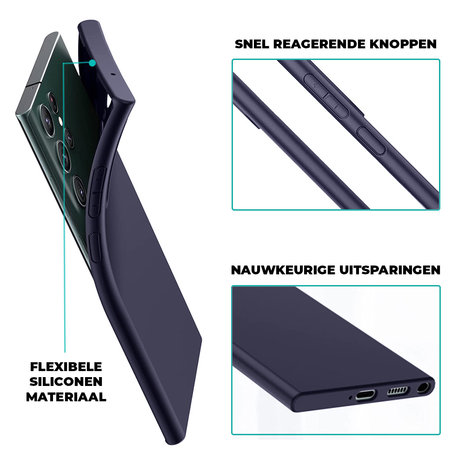Ceezs Ceezs Silicone hoesje Samsung Galaxy S23 Ultra (donkerblauw)