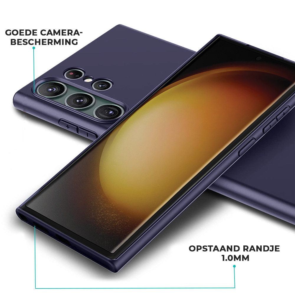 Ceezs Ceezs Silicone hoesje Samsung Galaxy S23 Ultra (donkerblauw)