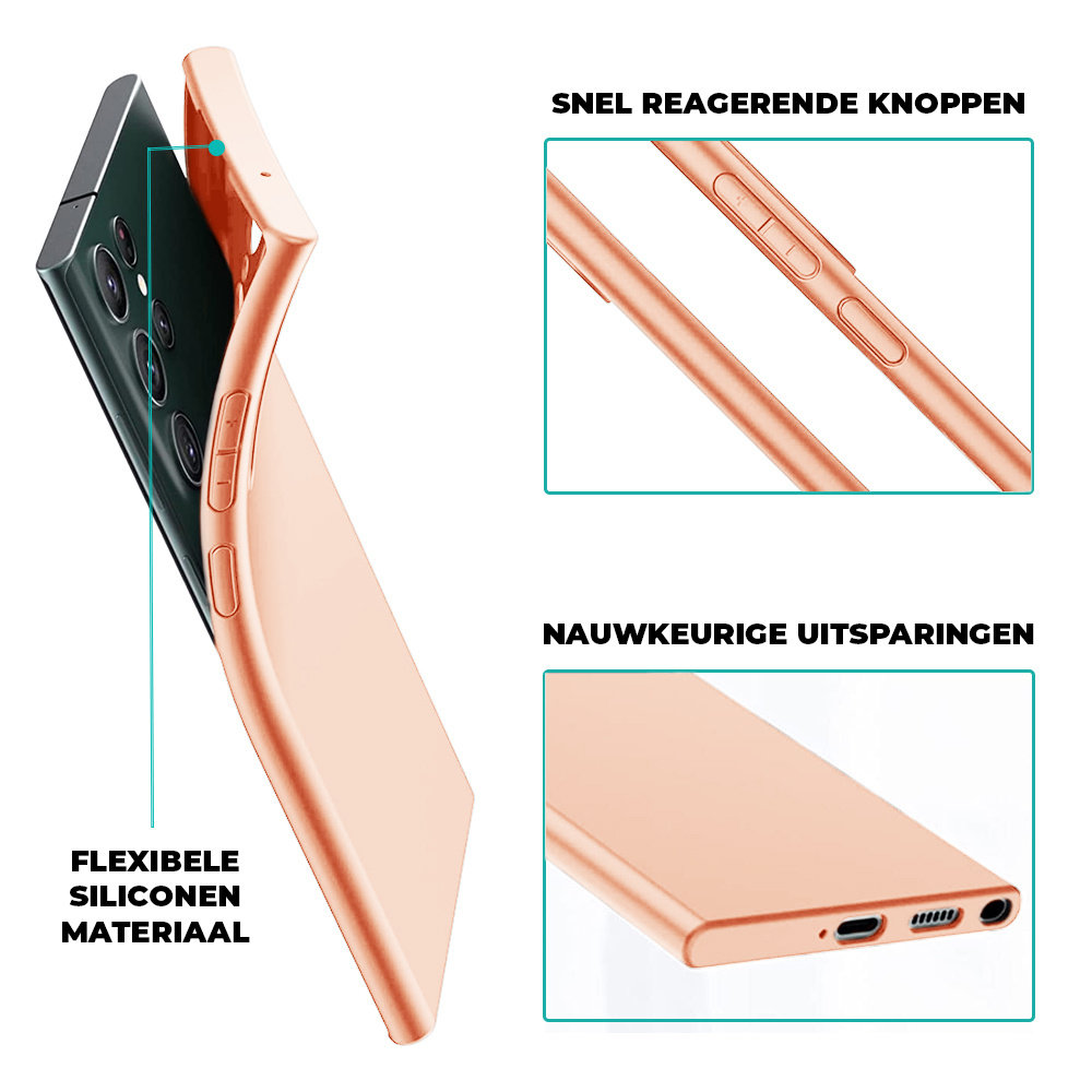 Ceezs Ceezs Silicone hoesje Samsung Galaxy S23 Ultra (roze)