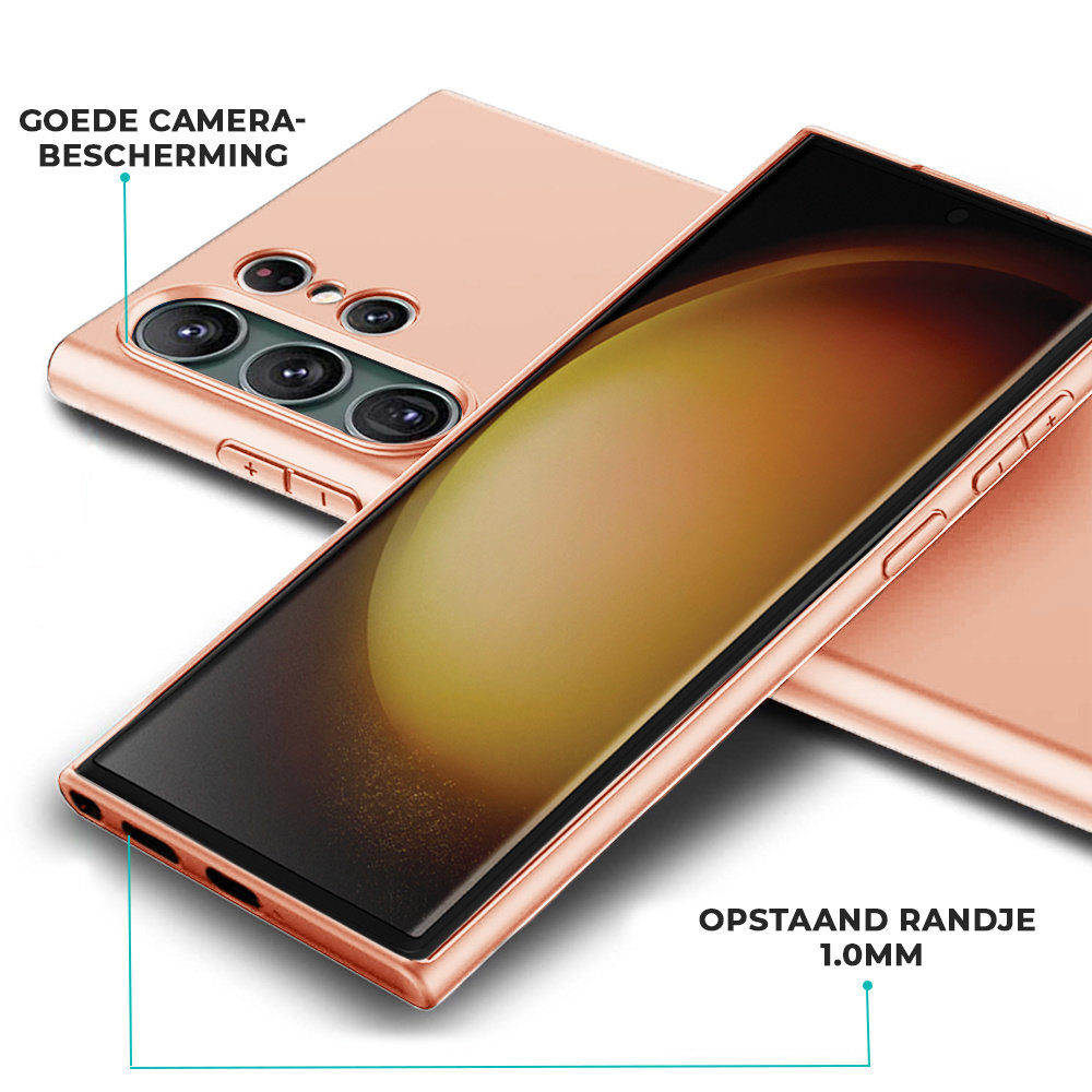 Ceezs Ceezs Silicone hoesje Samsung Galaxy S23 Ultra (roze)