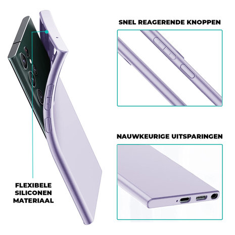 Ceezs Ceezs Silicone hoesje Samsung Galaxy S23 Ultra (paars)