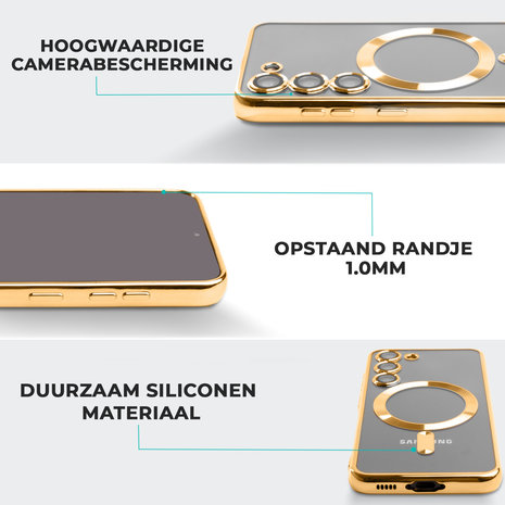 ShieldCase® ShieldCase Samsung Galaxy S23 Plus MagSafe hoesje met camera cover (goud) ShieldCase® ShieldCase Samsung Galaxy S23 Plus MagSafe hoesje met camera cover (goud)
