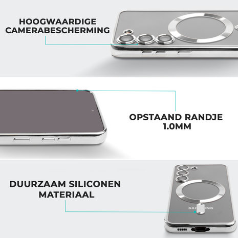Samsung Galaxy S23 MagSafe hoesje met camera cover (zilver) - Phone-Factory
