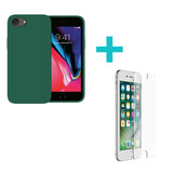 Ceezs iPhone 7 hoesje / iPhone 8 hoesje siliconen / Apple iPhone SE 2020 hoesje (groen) + glazen Screenprotector