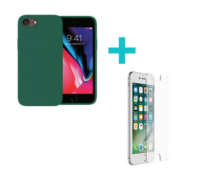 Ceezs iPhone 7 hoesje / iPhone 8 hoesje siliconen / Apple iPhone SE 2020 hoesje (groen) + glazen Screenprotector