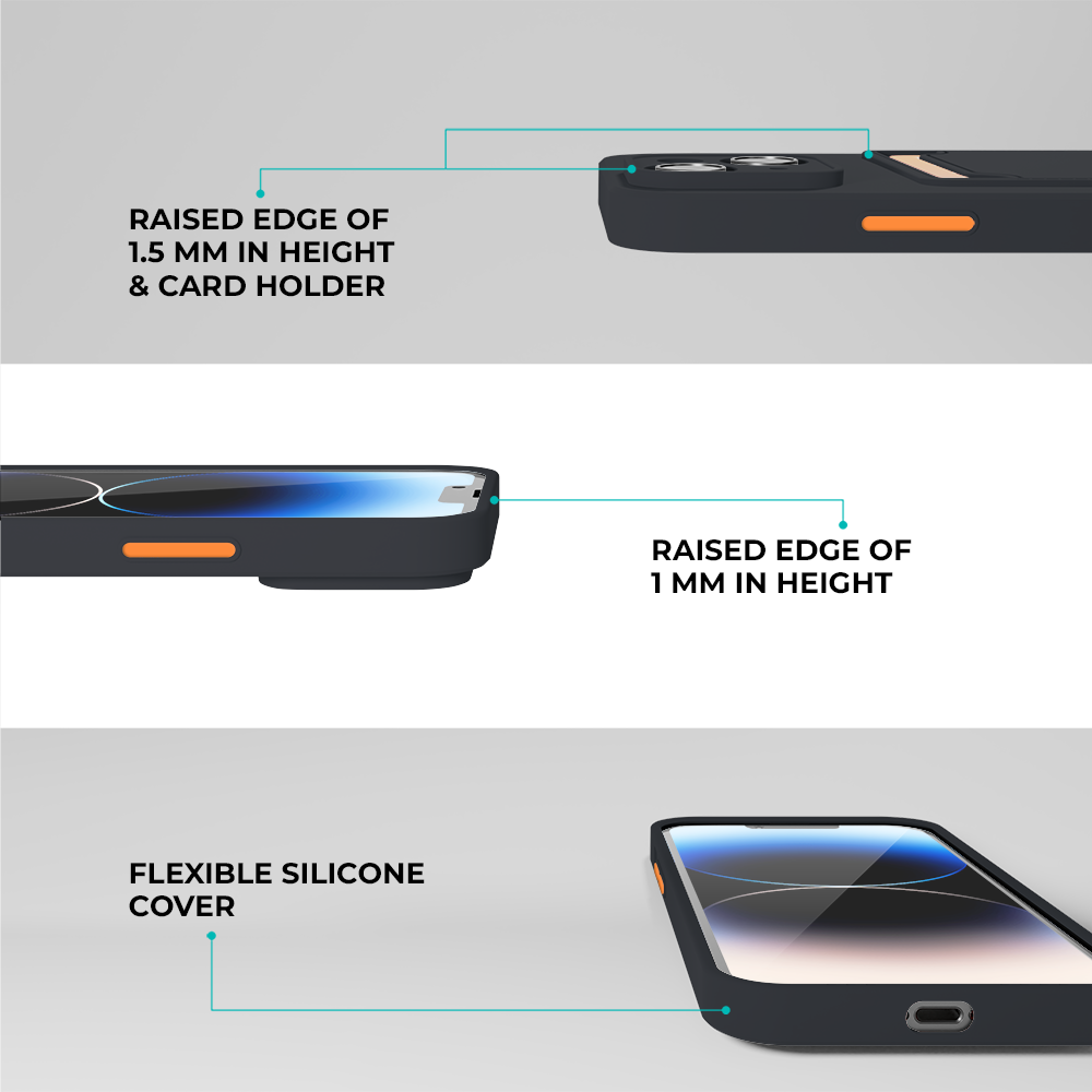 ShieldCase® ShieldCase iPhone 15 siliconen hoesje met pasjeshouder (donkerblauw)