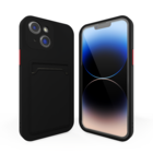 ShieldCase® ShieldCase iPhone 15 siliconen hoesje met pasjeshouder (zwart)