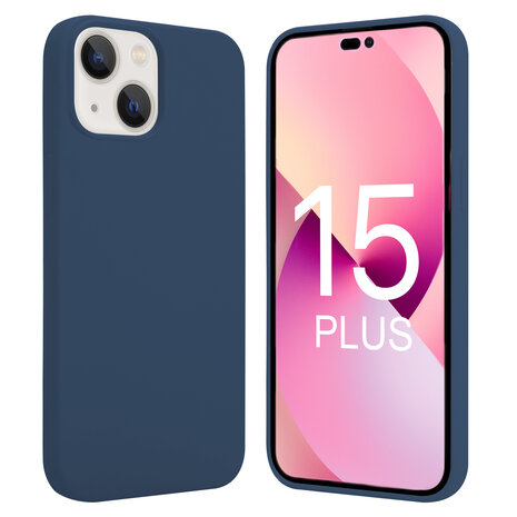 ShieldCase® ShieldCase iPhone 15 Plus siliconen hoesje (donkerblauw)
