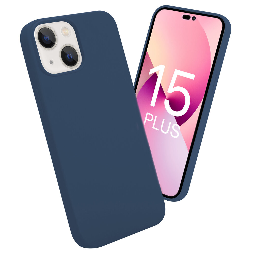ShieldCase® ShieldCase iPhone 15 Plus siliconen hoesje (donkerblauw)
