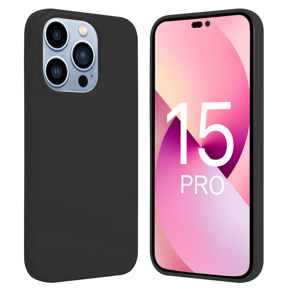 ShieldCase® ShieldCase iPhone 15 Pro siliconen hoesje (zwart)