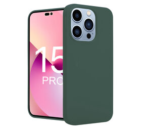 ShieldCase® iPhone 15 Pro siliconen hoesje (donkergroen)