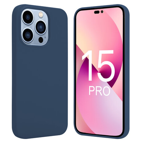 ShieldCase® ShieldCase iPhone 15 Pro siliconen hoesje (donkerblauw)