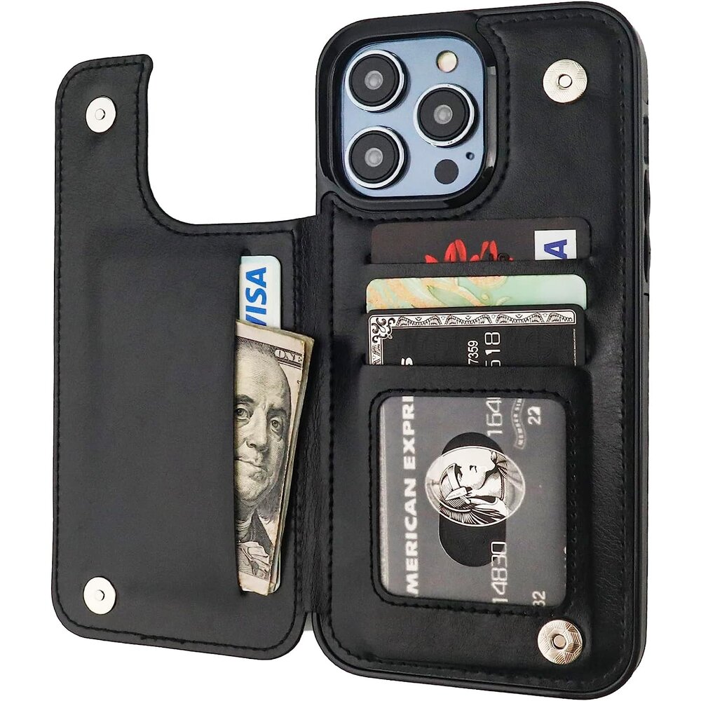 iPhone 15 Pro Wallet case zwart Phone Factory