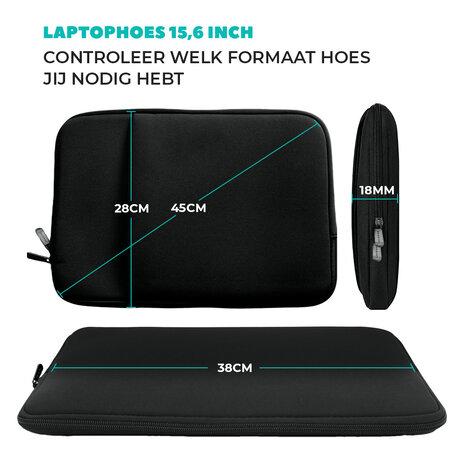 Coverzs Coverzs Laptophoes 16 inch (zwart) Coverzs Coverzs Laptophoes 16 inch (zwart)