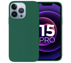 Ceezs iPhone 15 Pro hoesje siliconen (donkergroen)