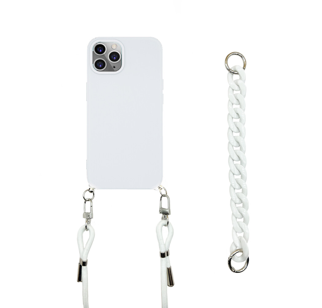 ShieldCase® Shieldcase iPhone 14 Pro hoesje met koord en ketting (wit) ShieldCase® Shieldcase iPhone 14 Pro hoesje met koord en ketting (wit)