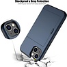 ShieldCase® ShieldCase iPhone 15 Kaarthouder case met slider (donkerblauw) ShieldCase® ShieldCase iPhone 15 Kaarthouder case met slider (donkerblauw)