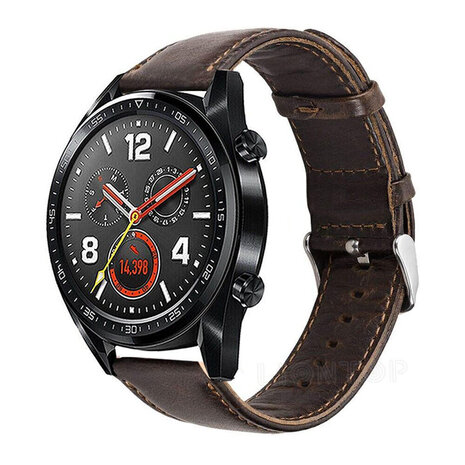 Huawei Watch GT bandje leer (donkerbruin) Huawei Watch GT bandje leer (donkerbruin)