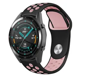 Huawei Watch GT sport bandje (zwart/roze) Huawei Watch GT sport bandje (zwart/roze)