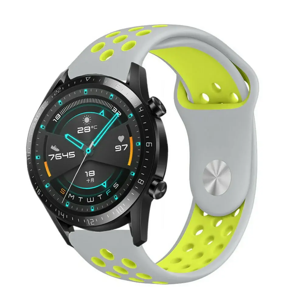 Huawei Watch GT sport bandje (grijs/geel) Huawei Watch GT sport bandje (grijs/geel)