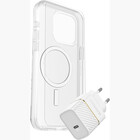Otterbox OtterBox iPhone 15 Pro Max KIT Symmetry MagSafe hoesje met screenprotector en EU USB-C 30w Snellader (wit)