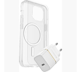 Otterbox OtterBox iPhone 15 KIT Symmetry MagSafe met screenprotector en EU USB-C 30w snellader (wit) Otterbox OtterBox iPhone 15 KIT Symmetry MagSafe met screenprotector en EU USB-C 30w snellader (wit)