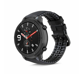 Xiaomi Amazfit GTR leren silicone band (zwart)