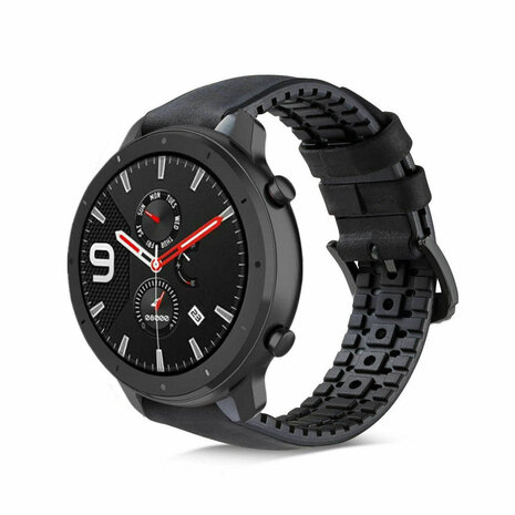 Xiaomi Amazfit GTR leren silicone band (zwart)