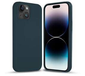 Coverzs iPhone 15 Solid silicone hoesje (donkerblauw)