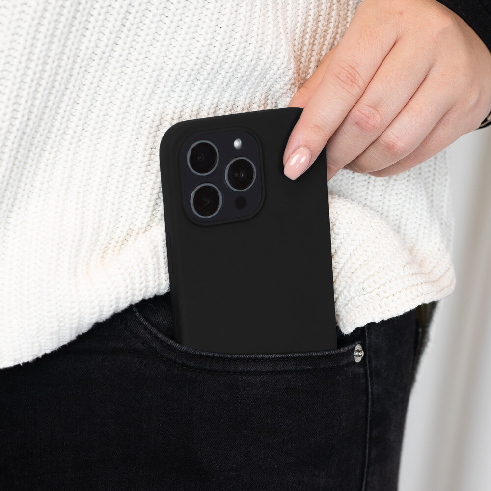 Coverzs Coverzs iPhone 15 Pro Max Solid silicone hoesje (zwart)