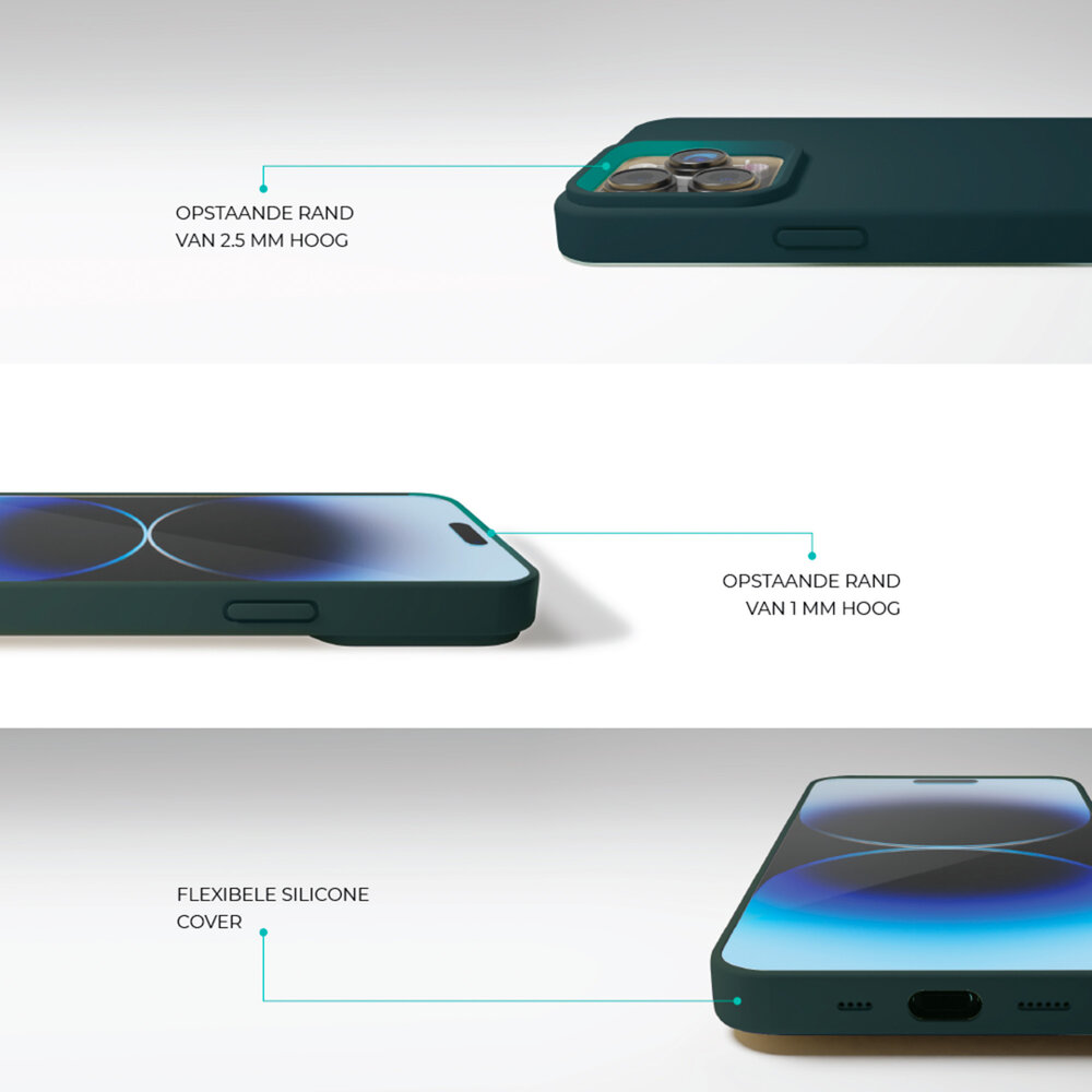 ShieldCase® Coverzs iPhone 15 Pro Max Solid silicone hoesje (donkergroen)