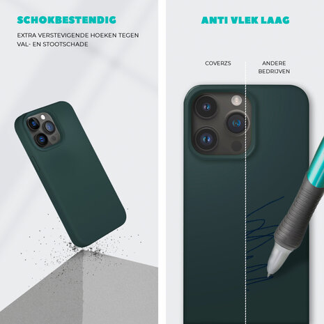 ShieldCase® Coverzs iPhone 15 Pro Max Solid silicone hoesje (donkergroen)
