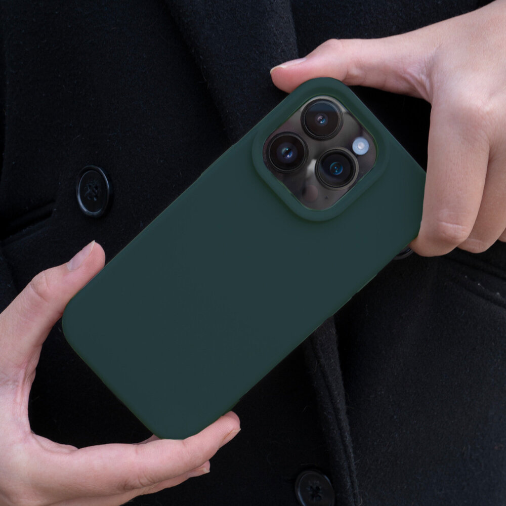 ShieldCase® Coverzs iPhone 15 Pro Max Solid silicone hoesje (donkergroen)