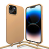 Coverzs Coverzs iPhone 15 silicone hoesje met koord (beige) Coverzs Coverzs iPhone 15 silicone hoesje met koord (beige)