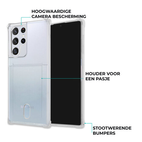 ShieldCase® ShieldCase Samsung Galaxy S24 Ultra Shock case met pasjeshouder ShieldCase® ShieldCase Samsung Galaxy S24 Ultra Shock case met pasjeshouder