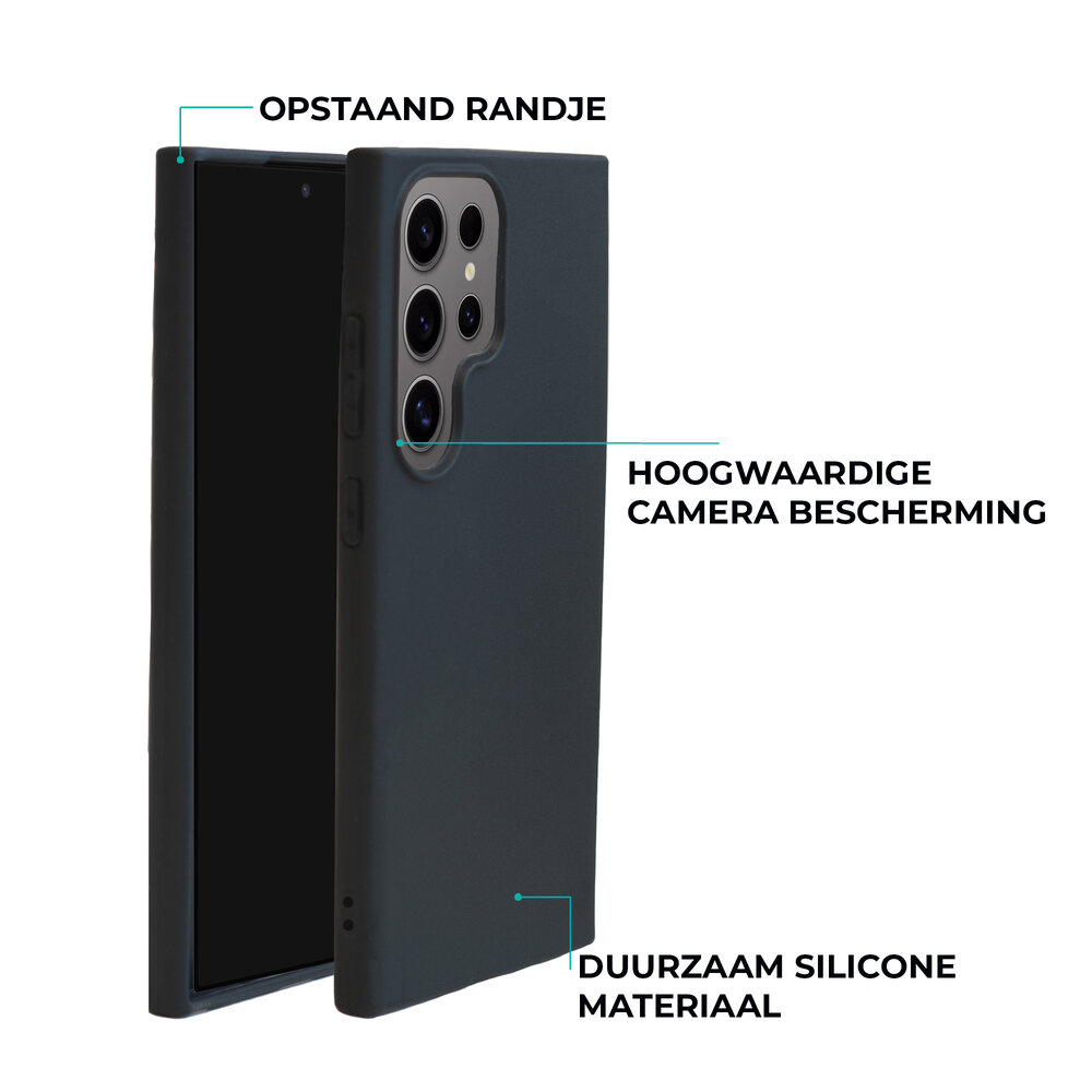 Ceezs Ceezs Samsung Galaxy S24 Ultra silicone hoesje (zwart)