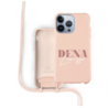 Coverzs Coverzs iPhone Silicone case met koord (roze) - Name + Name Coverzs Coverzs iPhone Silicone case met koord (roze) - Name + Name