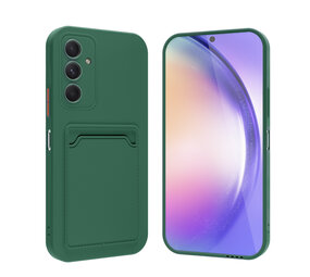 ShieldCase® Samsung Galaxy A15 siliconen hoesje met pasjeshouder (donkergroen)
